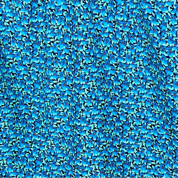 J. Crew Silk Blend Floral Blouse Peasant Flower-Patch Tie Neck Long Sleeve Blue - Picture 10 of 16